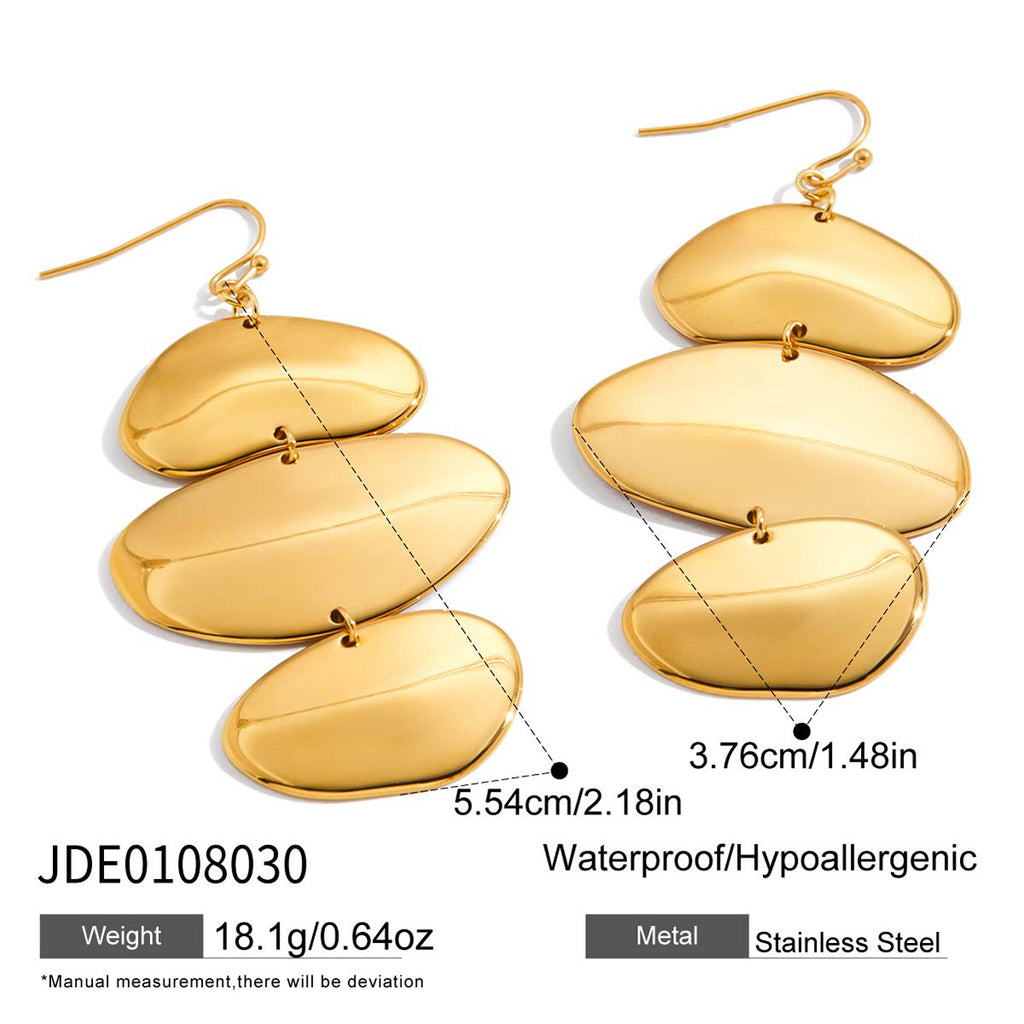 2H Irregular Pendant Earrings Necklace Non-Fading Ear Jewelry Stainless Steel Accessories