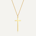 Gold-Plated Brass Cross Pendant Necklace with pendant design details