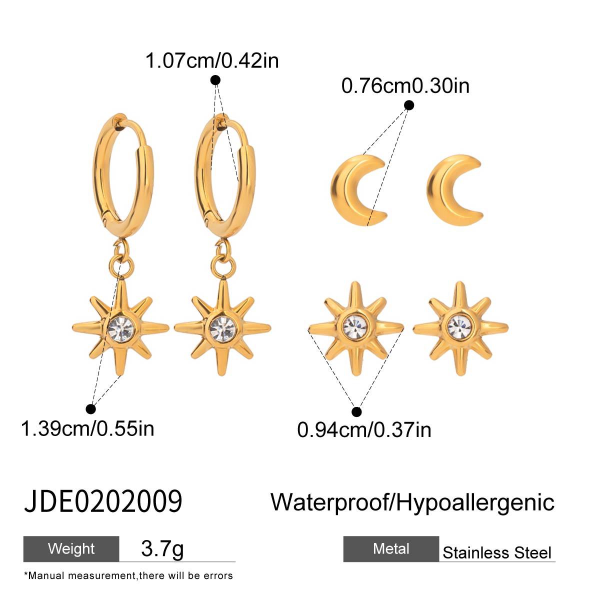 Three Pairs of Stainless Steel Zircon Earrings Pearl Earrings Ear Accessories