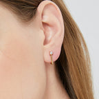 E0272 Elegant and exquisite J Stud Earrings with Shiny Zirconia, Simple and Fashionable Earrings