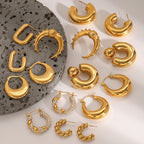 Stainless Steel Double c Earrings Zircon Stud Earrings Jewelry earrings