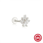 925Sterling Silver Tassel Water Drop Zircon Cartilage Piercing Flat Spiral Piercing Earrings Hot Selling Ear Bone Studs