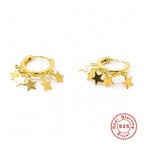 S925Pure Silver Five-Pointed Star Tassel Earrings Ear Clips Hot Sale Exaggerated Style Minimalist Fashion Earrings Ear Jewelry