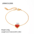 18K Gold-Tone Stainless Steel Heart Red Agate Pendant Necklace with gold-tone stainless steel construction