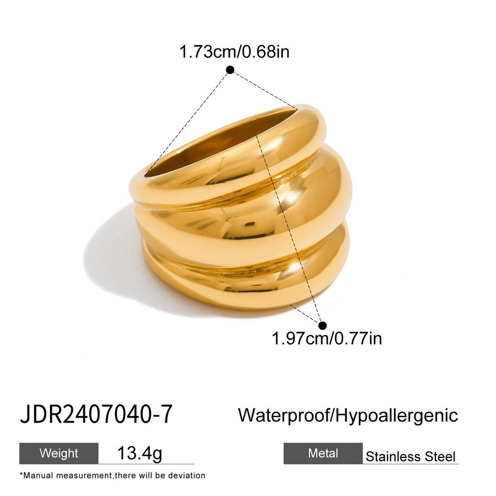 Stainless Steel Exaggerated Retro Ring Rings