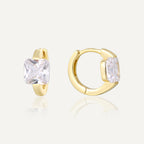 SE0128 S925Silver plating14K Gold Fashion Design Square Large Zircon Earrings for Women Minimalist Ear Jewelry