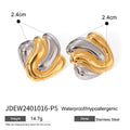 Gold-Plated Star Pearl Stainless Steel Stud Earrings — close-up detail — jewelry finish and design detail