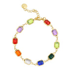 B0228 Fashion Vacation Style Gold-Plated Bracelet for Women, Multi-Color Acrylic Simple Design