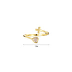 R0639 Hot-Selling Jewelry Korean Style One Arrow Through the Heart Open Copper Plated18K Adjustable Couple Rings