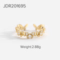 18K Gold-Plated Brass Sculptural CZ Adjustable Ring for curated everyday jewelry assortments — jewelry finish and design detail