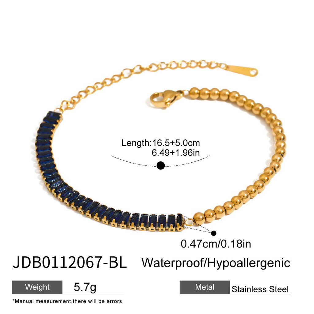 2H Stainless Steel Zircon Bracelet Stacking Jewelry Non-Fading Accessories for Women