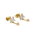 Geometric Zircon Swing Earrings for Women Fashion Simple Diamond-Encrusted Earrings Direct Supply