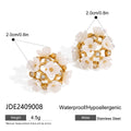 Gold-Tone Stainless Steel Floral Cubic Zirconia Earrings featuring cubic zirconia and a gold-tone finish