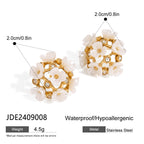 2H Stainless Steel Zircon Flower Earrings Non-Fading Earrings Ear Jewelry earrings