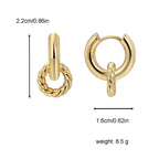 E0298 Vintage Double Loop Interlocking Earrings for Women Exaggerated Fashion Braided Hoop Earrings