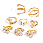 18k Gold Stainless Steel Zircon Open Ring rings