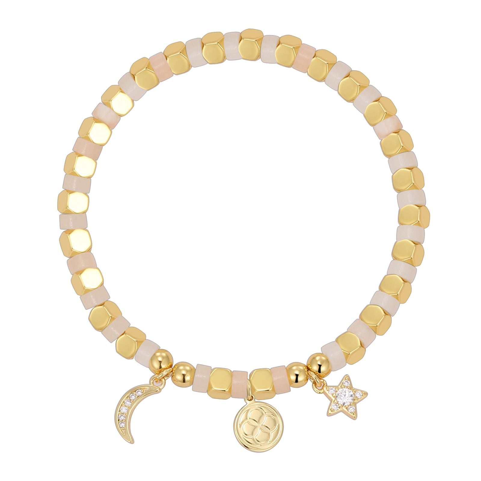 B0252 Milad Zircon Star and Moon Beaded Vintage Minimalist Fashion Bracelet