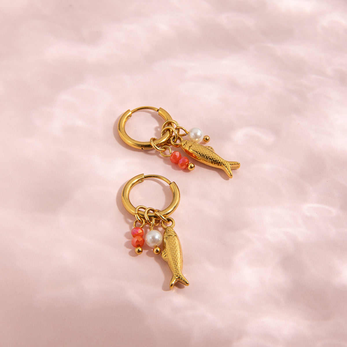 Simple Stainless Steel Necklace 18K Golden Beach Ocean Pendant Non-Fading Jewelry