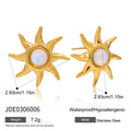 Sunburst Stainless Steel Gold-Plated Necklace — close-up detail — jewelry finish and design detail