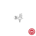 Moon Star 925 Sterling Silver Silver Pendant Stud Earrings 6mm Zircon Twist — fashion jewelry image 11 — jewelry finish and design detail