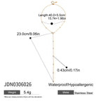 Stainless Steel Zircon y Long Chain Necklace Jewelry for Women Autumn Winter Sweater Chain