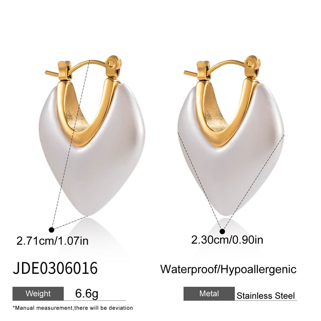 Stainless Steel Resin Imitation Pearl Earrings Ear Buckle Jewelry Does Not Fade