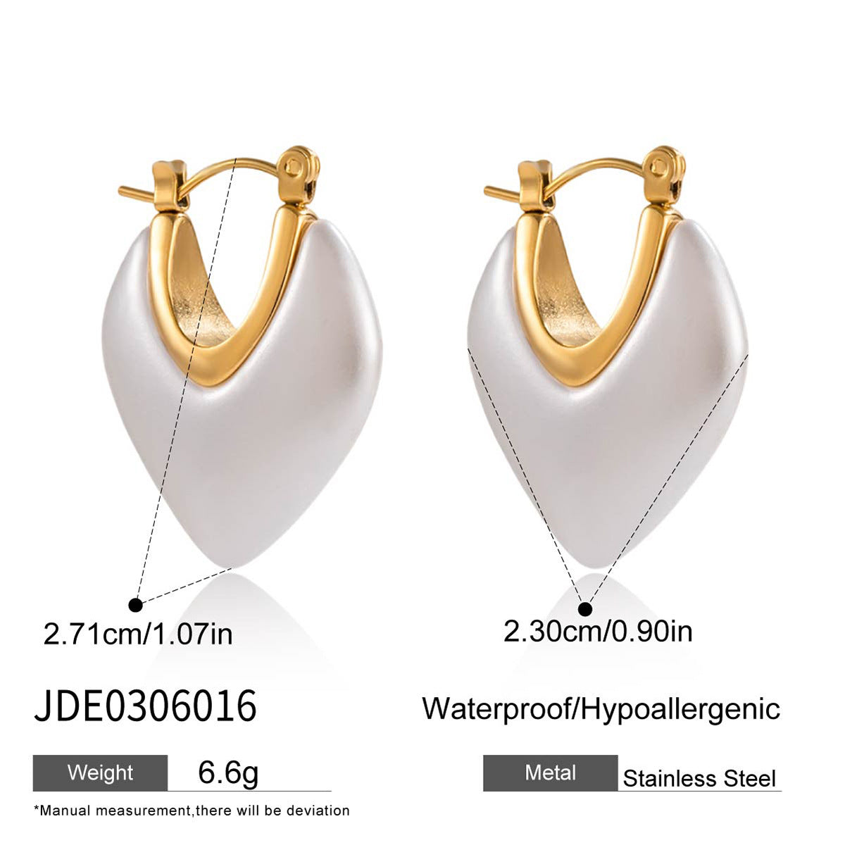 Stainless Steel Resin Imitation Pearl Earrings Ear Buckle Jewelry Does Not Fade