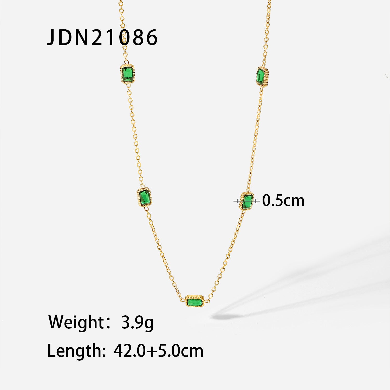 Fashion Retro Green Zircon Series Necklace Earrings Bracelet Ring Women's Stainless Steel Jewelry