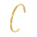Gold-Plated Brass Minimalist Bangle Bracelet with a bangle design profile — jewelry finish and design detail
