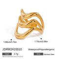 Stainless Steel Ring in Gold-Plated — Easy-Layering Style — detail view — jewelry finish and design detail