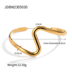 2H Hot Sale18k Gold Stainless Steel Wave Pull-Out Necklace Minimalist Style Choker for Women