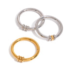 2H Stainless Steel Plain Band Ring 18k Goldware rings