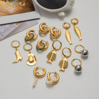 Stainless Steel Pearl Earrings Studs Jewelry Summer