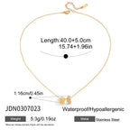 Small Waist Necklace Fortune Bead Collarbone Chain Stainless Steel Jewelry for Women