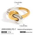 Gold-Tone Enamel Stainless Steel Ring — Sleek Contour featuring enamel and a gold-tone finish