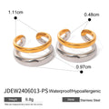 Enamel Stainless Steel Hoop Earrings in Gold-Plated — Clean-Lined Style — jewelry construction