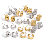 Geometric Earrings Classic Studs Stainless Steel Jewelry for Women Non-Fading Ear Accessories