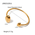 18K Gold-Plated Stainless Steel Cuff Bracelet with Sculptural Detail — jewelry construction