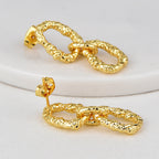 E0706 Exaggerated Irregular Lava Pattern Gender-Neutral Earrings Brass Gold-Plated Minimalist Ear Jewelry
