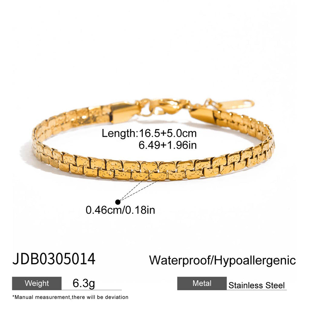 Stainless Steel Heart Gold-Plated Bracelet Jewelry Non-Fading Accessories for Women