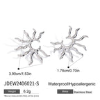 Stainless Steel Earrings Sunflower Studs Electroplated Non-Fading Jewelry