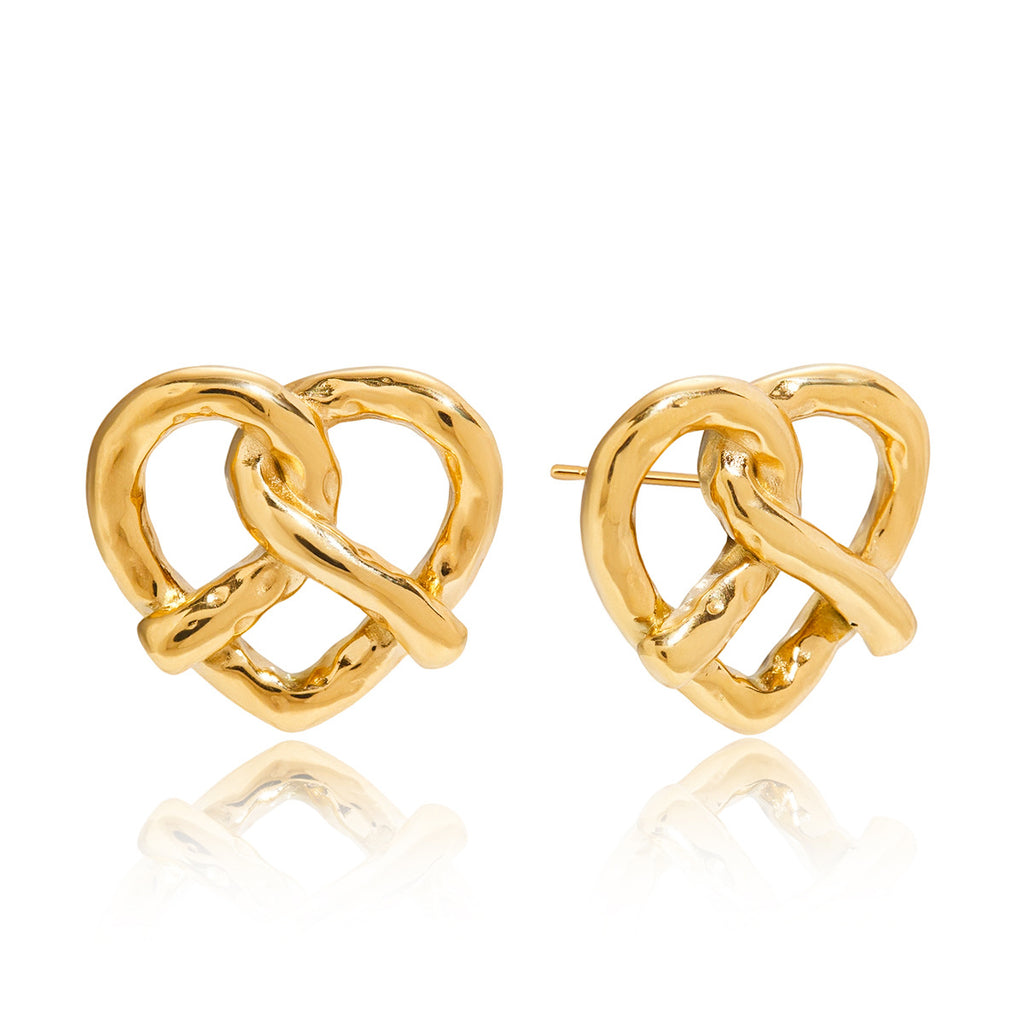 Heart-shaped Earrings Studs Non-fading Ear Jewelry Stainless Steel Accessories for Women