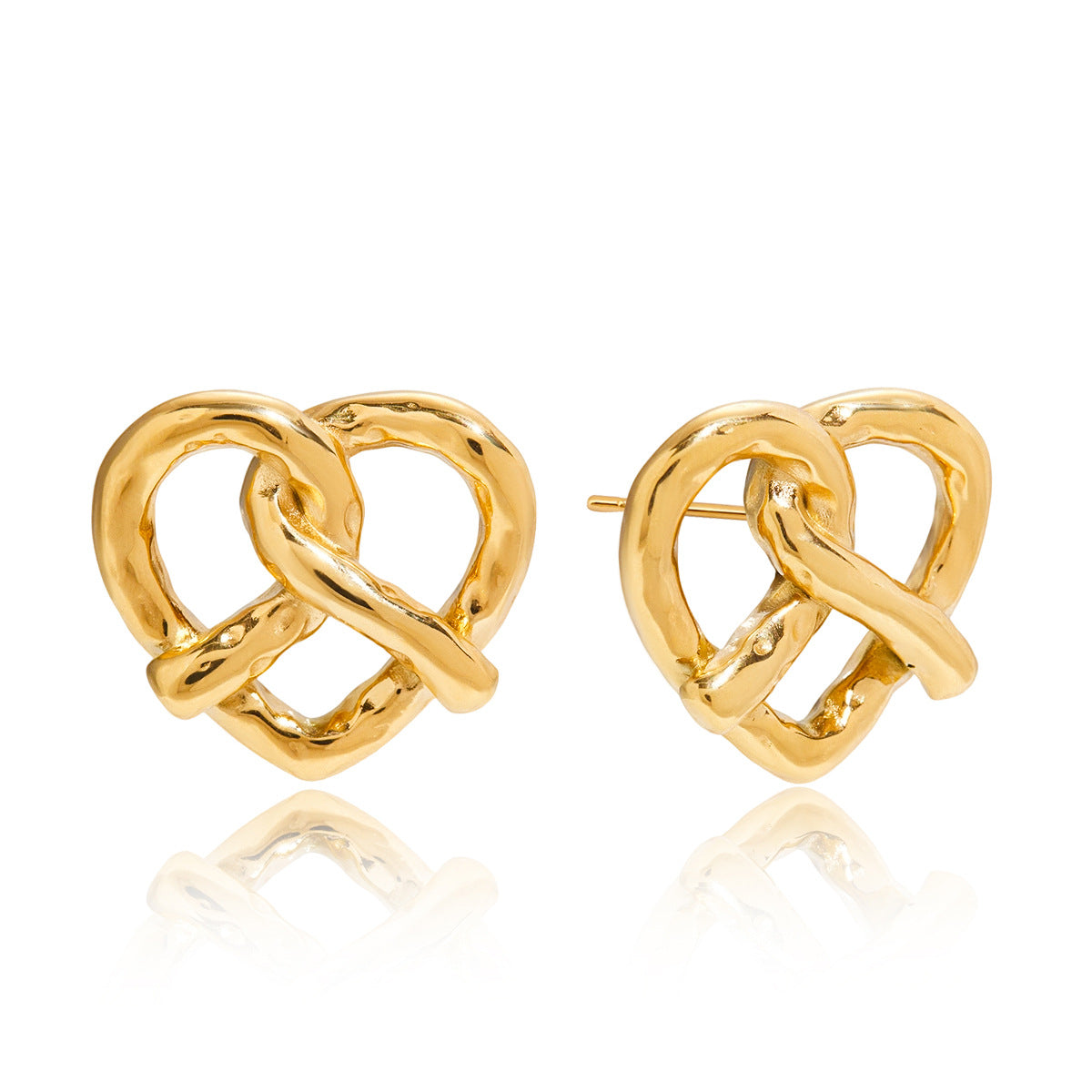 Heart-shaped Earrings Studs Non-fading Ear Jewelry Stainless Steel Accessories for Women