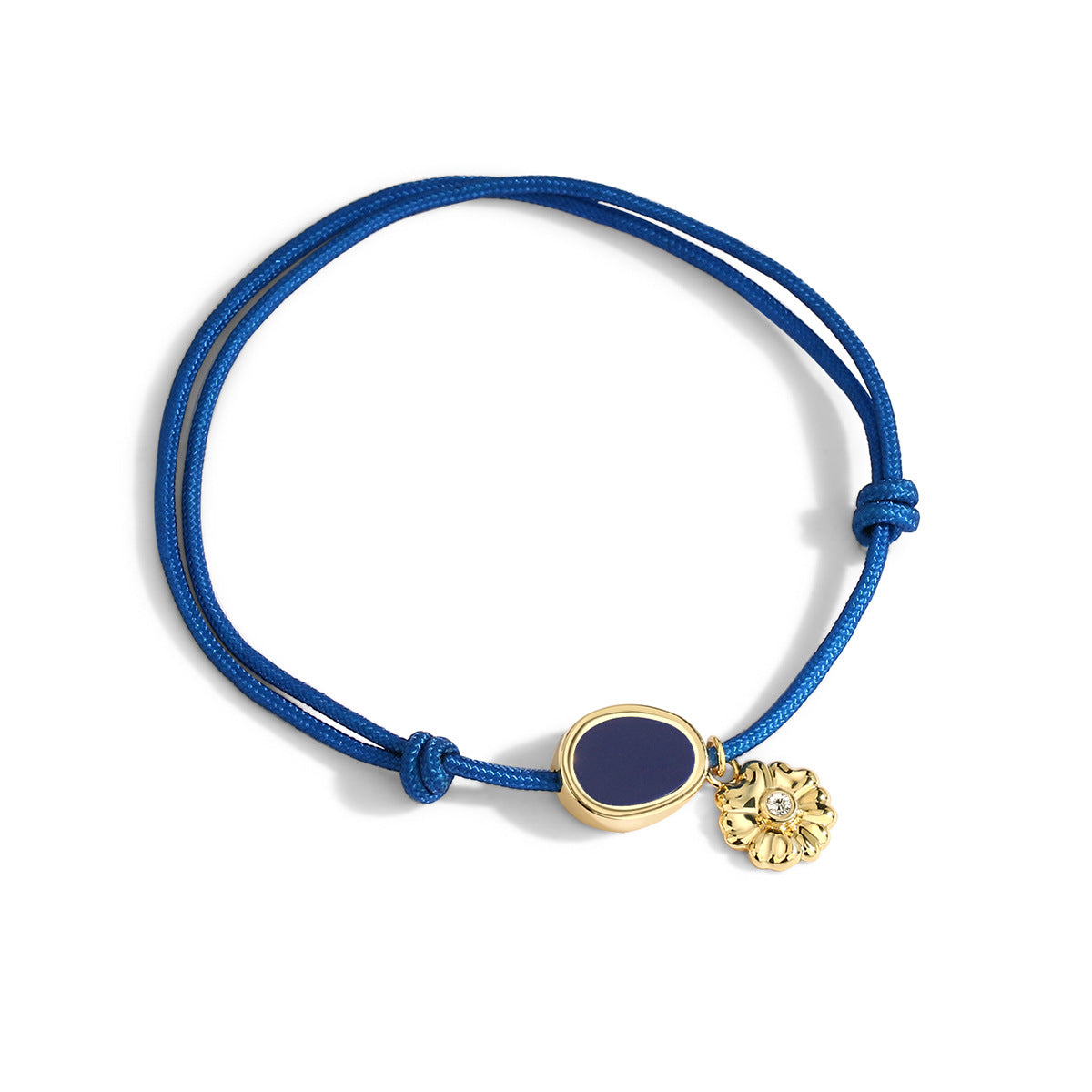 B0015 Ornament Copper Gold-Plated Braided Bracelet Chain Simple Flower Bracelet for Women