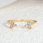 R0245 Delicate Diamond Ring Forest Style Girl Inlaid Diamond Tail Ring Thin Minimalist Line Open Ring