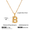 Gold-Plated Stainless Steel Initial Pendant Necklace — alternate product view — jewelry finish and design detail