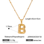Stainless Steel Letter Necklace Pendant Necklace Jewelry Collarbone Chain