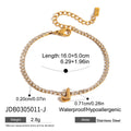 Gold-Plated Stainless Steel Initial Cubic Zirconia Bracelet — plating detail — jewelry finish and design detail
