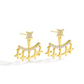Gold-Plated Brass Star Zircon Earrings — product close-up