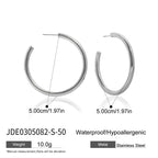 Classic C Hoop Earrings Versatile Ear Hoops Stainless Steel Jewelry Ear Accessories